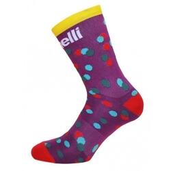Cinelli CALEIDO DOTS Socken dunkellila XS/S
